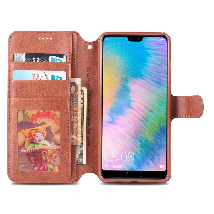 For Huawei P20 AZNS Calf Texture Magnetic Horizontal Flip PU Leather Case with Holder & Card Slots & Photo Frame