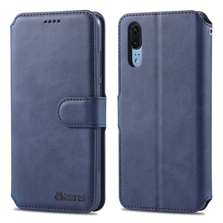 For Huawei P20 AZNS Calf Texture Magnetic Horizontal Flip PU Leather Case with Holder & Card Slots & Photo Frame