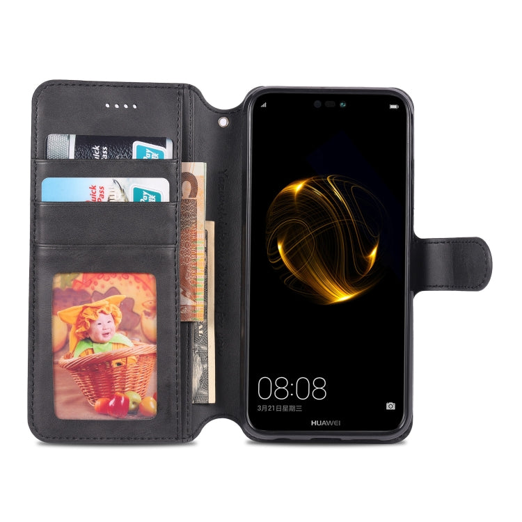For Huawei P20 Lite AZNS Calf Texture Magnetic Horizontal Flip PU Leather Case with Holder & Card Slots & Photo Frame