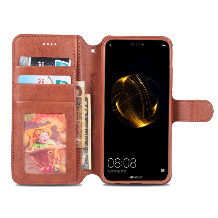 For Huawei P20 Lite AZNS Calf Texture Magnetic Horizontal Flip PU Leather Case with Holder & Card Slots & Photo Frame