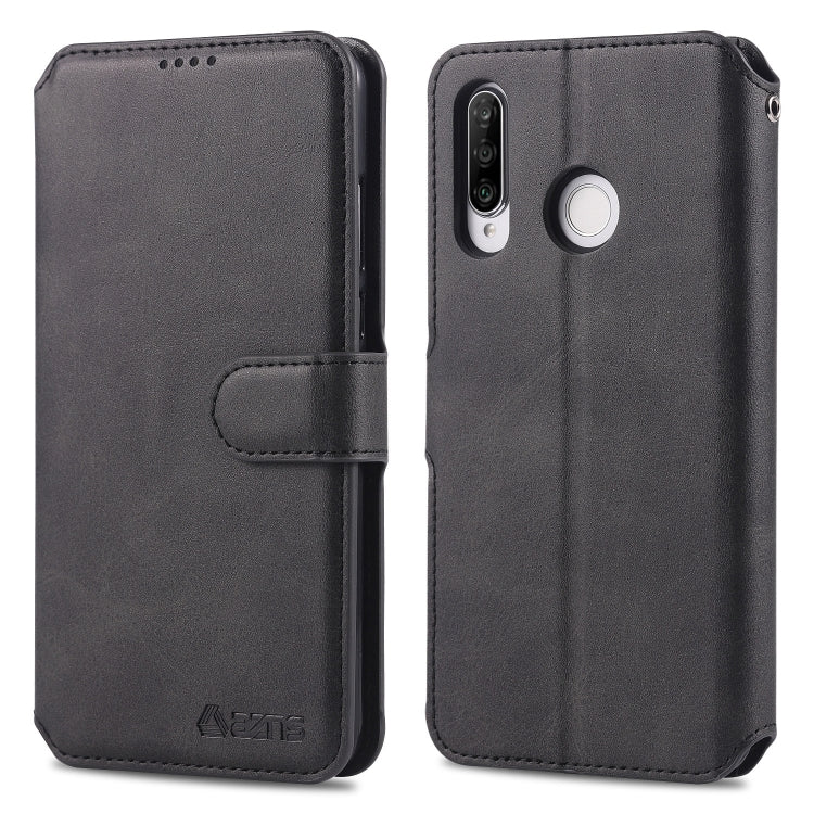 For Huawei P30 Lite / nova 4e AZNS Calf Texture Magnetic Horizontal Flip PU Leather Case with Holder & Card Slots & Photo Frame