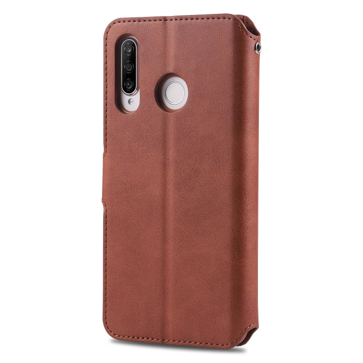 For Huawei P30 Lite / nova 4e AZNS Calf Texture Magnetic Horizontal Flip PU Leather Case with Holder & Card Slots & Photo Frame