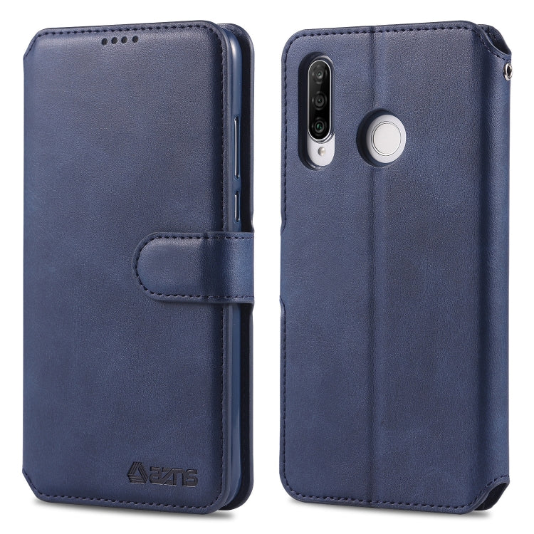 For Huawei P30 Lite / nova 4e AZNS Calf Texture Magnetic Horizontal Flip PU Leather Case with Holder & Card Slots & Photo Frame