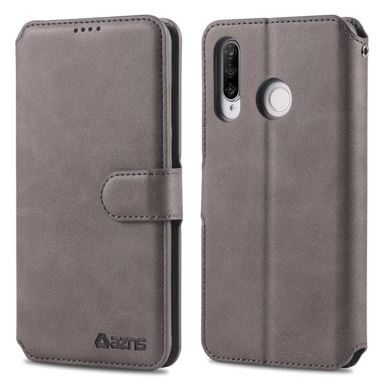 For Huawei P30 Lite / nova 4e AZNS Calf Texture Magnetic Horizontal Flip PU Leather Case with Holder & Card Slots & Photo Frame