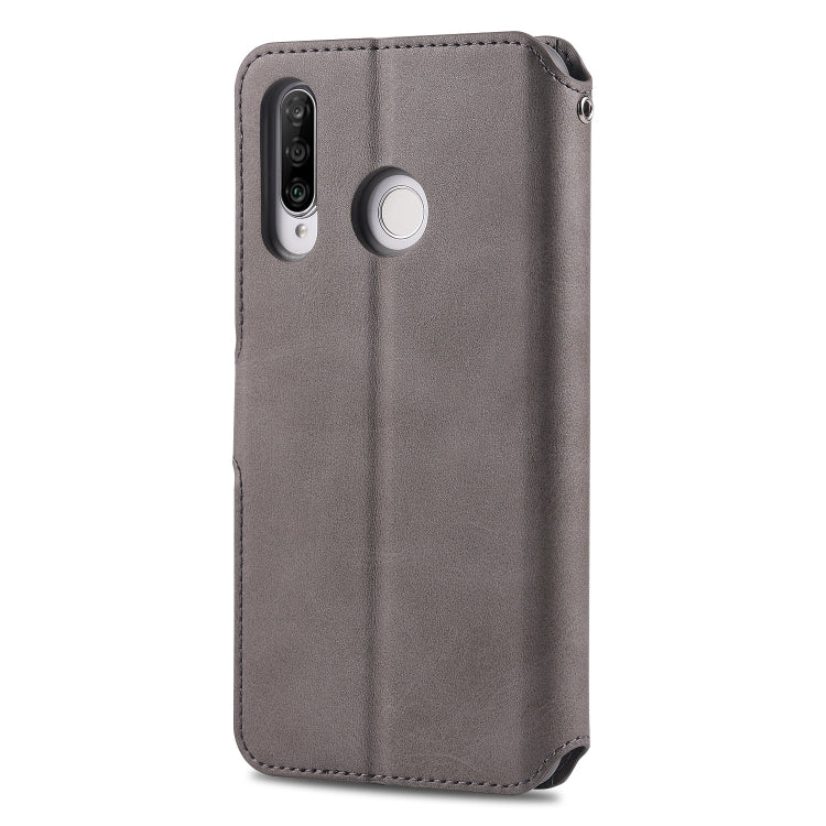 For Huawei P30 Lite / nova 4e AZNS Calf Texture Magnetic Horizontal Flip PU Leather Case with Holder & Card Slots & Photo Frame