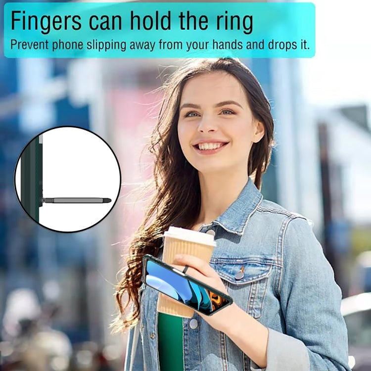 For Xiaomi Redmi 9T / 9 Power Carbon Fiber Protective Case with 360 Degree Rotating Ring Holder