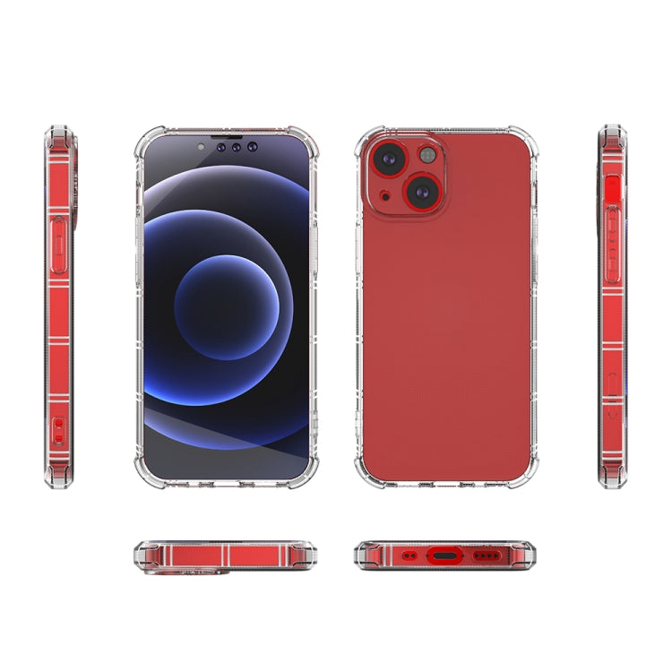 For iPhone 13 mini Straight Side Dual Bone Anti-fall TPU Transparent Protective Case