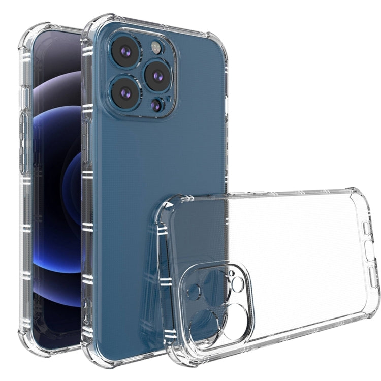 For iPhone 13 Pro Straight Side Dual Bone Anti-fall TPU Transparent Protective Case