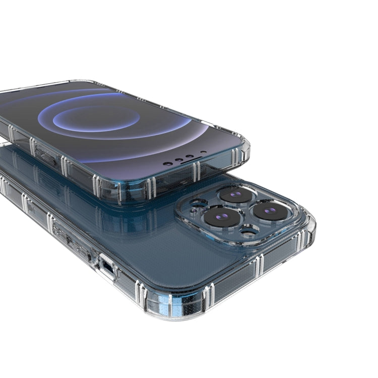 For iPhone 13 Pro Straight Side Dual Bone Anti-fall TPU Transparent Protective Case
