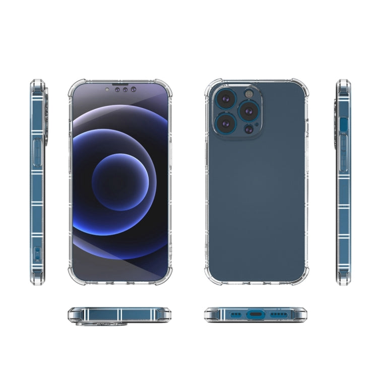For iPhone 13 Pro Straight Side Dual Bone Anti-fall TPU Transparent Protective Case