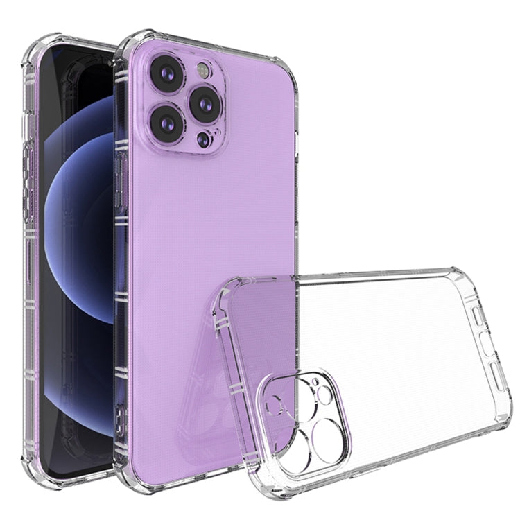 For iPhone 13 Pro Max Straight Side Dual Bone Anti-fall TPU Transparent Protective Case