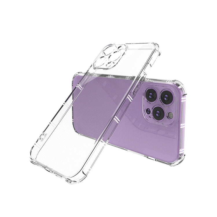 For iPhone 13 Pro Max Straight Side Dual Bone Anti-fall TPU Transparent Protective Case