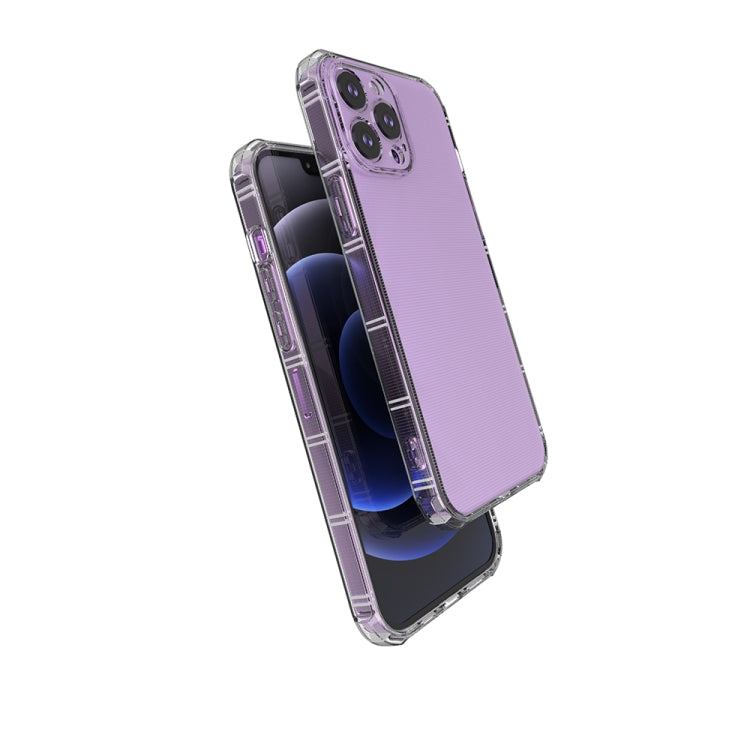 For iPhone 13 Pro Max Straight Side Dual Bone Anti-fall TPU Transparent Protective Case