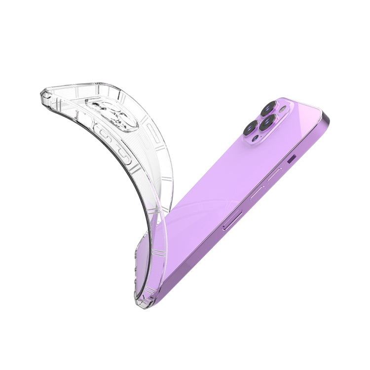 For iPhone 13 Pro Max Straight Side Dual Bone Anti-fall TPU Transparent Protective Case