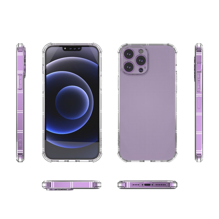 For iPhone 13 Pro Max Straight Side Dual Bone Anti-fall TPU Transparent Protective Case