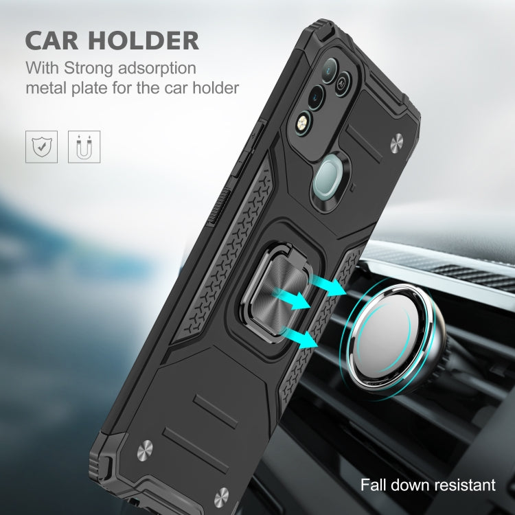 For Infinix Hot 10 Play Magnetic Armor Shockproof TPU + PC Case with Metal Ring Holder