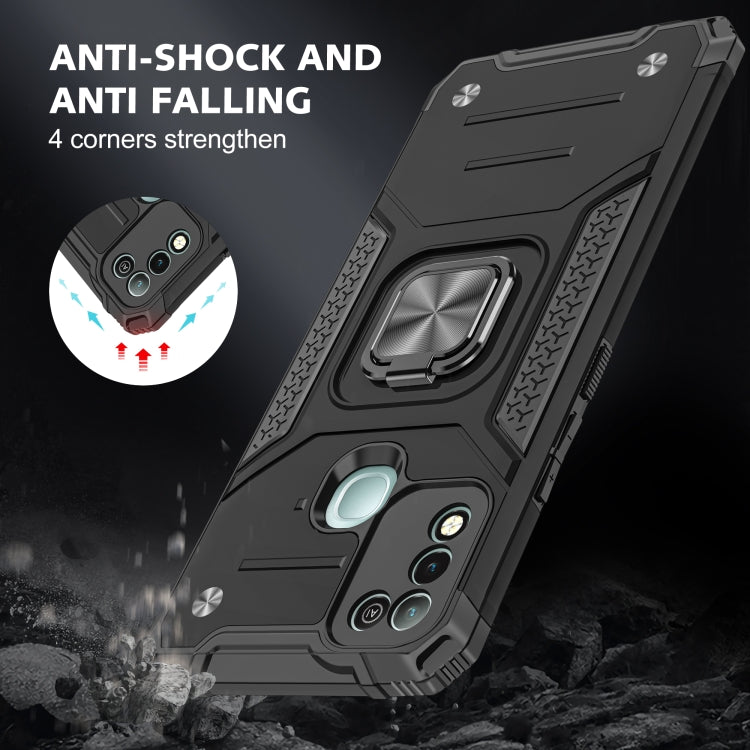 For Infinix Hot 10 Play Magnetic Armor Shockproof TPU + PC Case with Metal Ring Holder