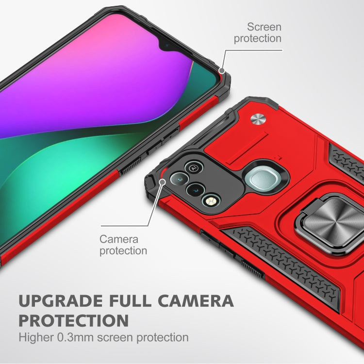 For Infinix Hot 10 Play Magnetic Armor Shockproof TPU + PC Case with Metal Ring Holder