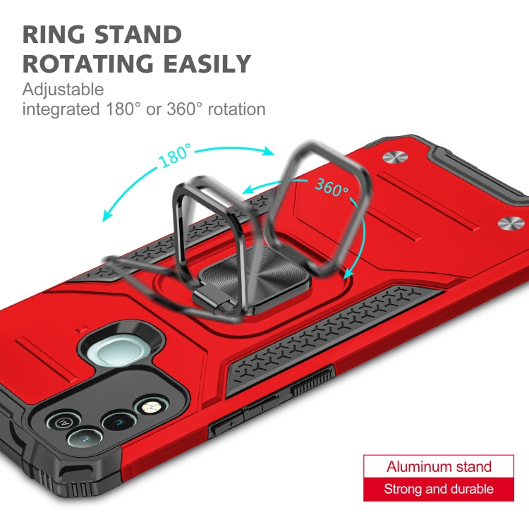 For Infinix Hot 10 Play Magnetic Armor Shockproof TPU + PC Case with Metal Ring Holder