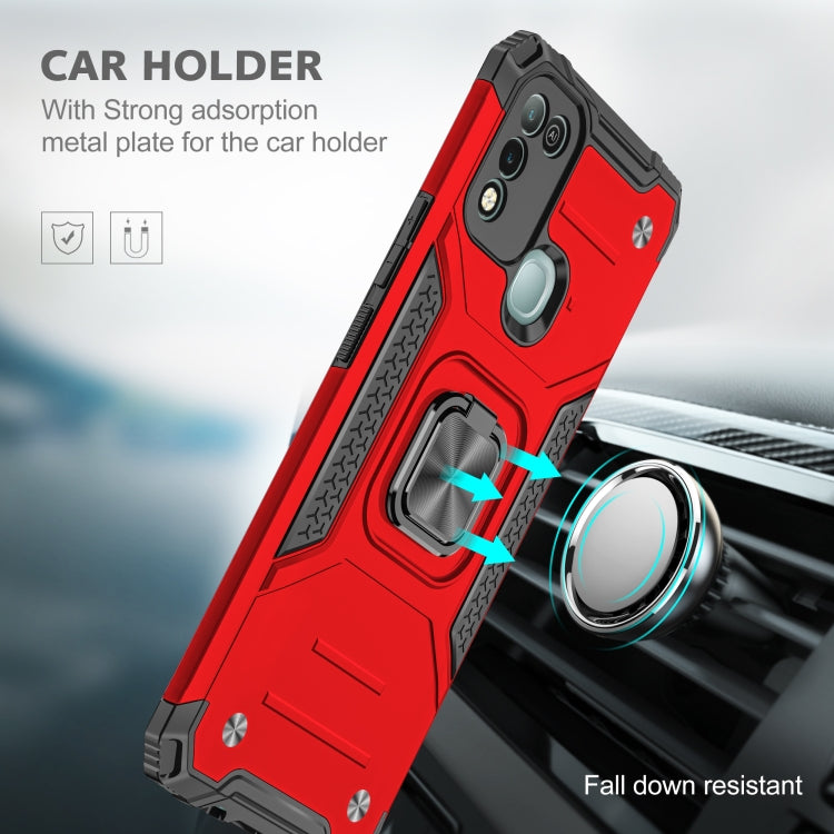 For Infinix Hot 10 Play Magnetic Armor Shockproof TPU + PC Case with Metal Ring Holder