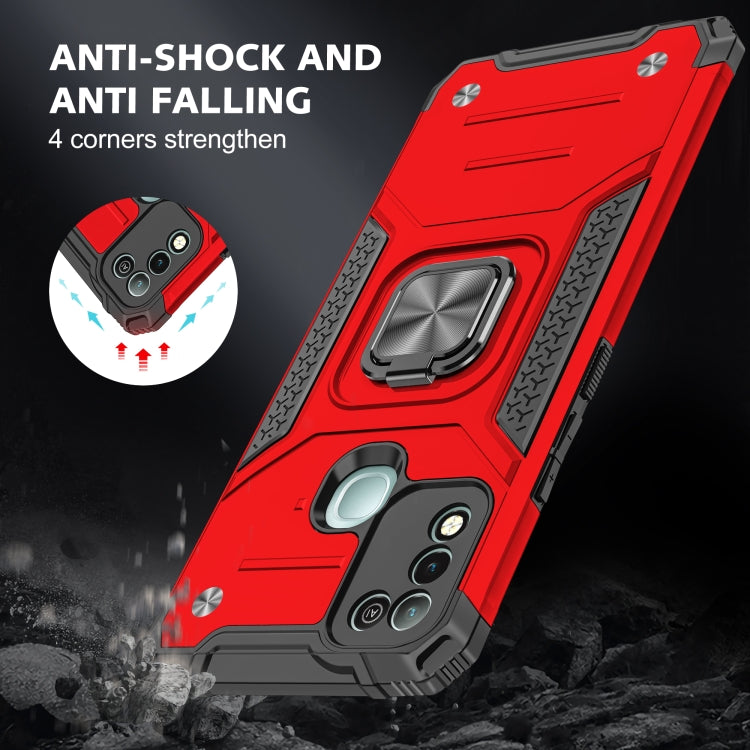 For Infinix Hot 10 Play Magnetic Armor Shockproof TPU + PC Case with Metal Ring Holder