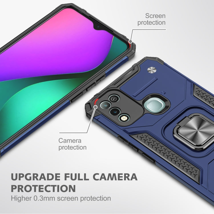 For Infinix Hot 10 Play Magnetic Armor Shockproof TPU + PC Case with Metal Ring Holder