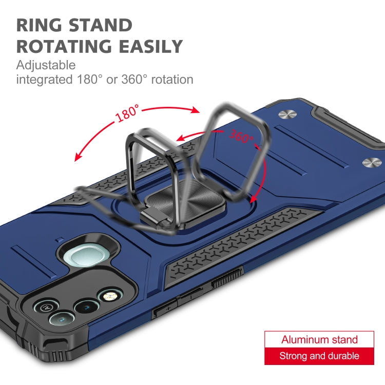 For Infinix Hot 10 Play Magnetic Armor Shockproof TPU + PC Case with Metal Ring Holder