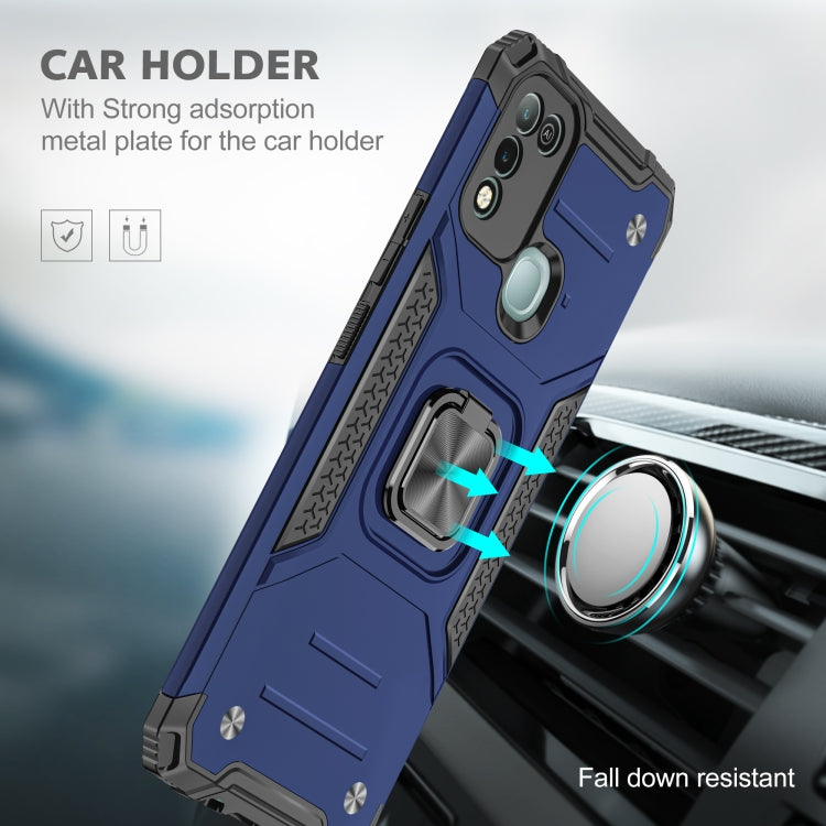 For Infinix Hot 10 Play Magnetic Armor Shockproof TPU + PC Case with Metal Ring Holder