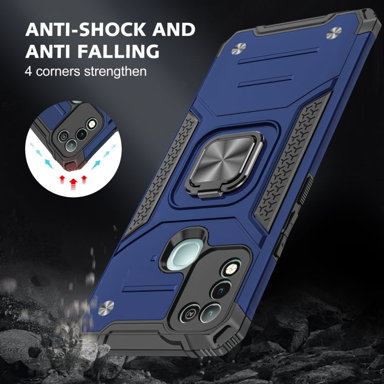 For Infinix Hot 10 Play Magnetic Armor Shockproof TPU + PC Case with Metal Ring Holder