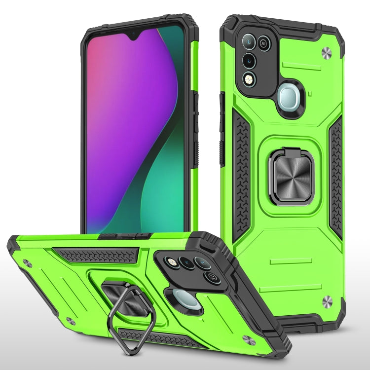 For Infinix Hot 10 Play Magnetic Armor Shockproof TPU + PC Case with Metal Ring Holder