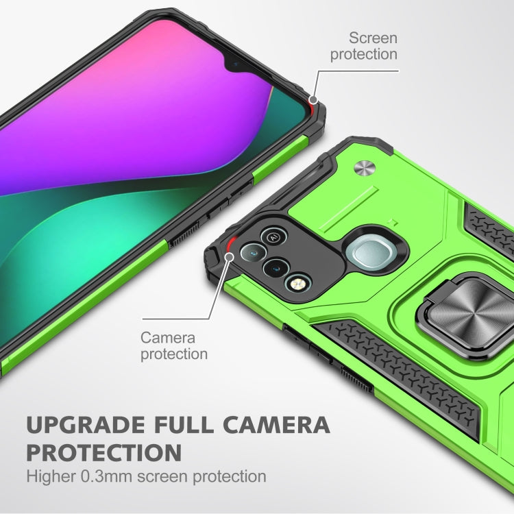 For Infinix Hot 10 Play Magnetic Armor Shockproof TPU + PC Case with Metal Ring Holder