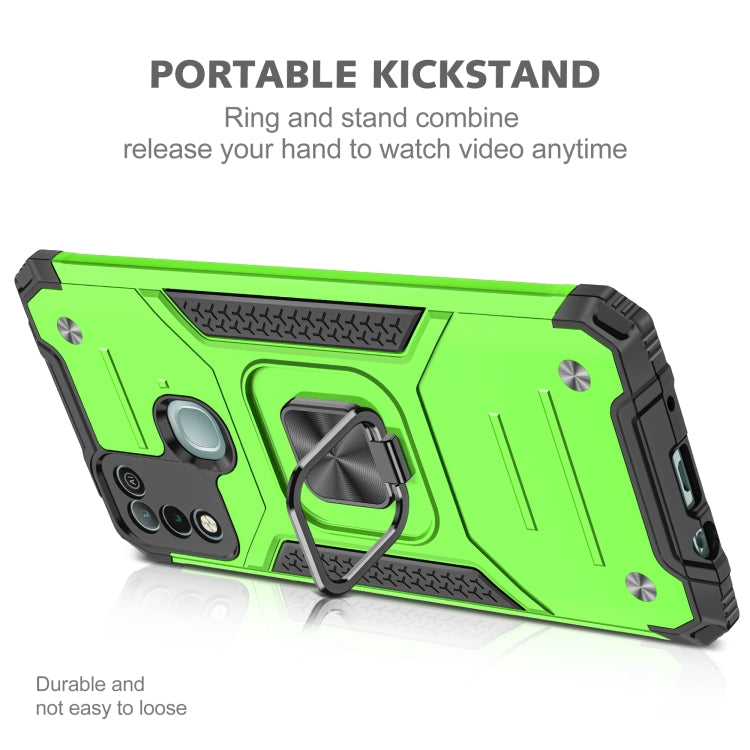 For Infinix Hot 10 Play Magnetic Armor Shockproof TPU + PC Case with Metal Ring Holder