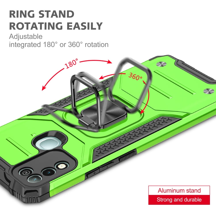 For Infinix Hot 10 Play Magnetic Armor Shockproof TPU + PC Case with Metal Ring Holder