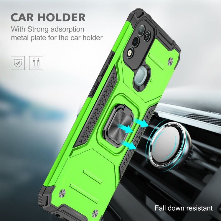 For Infinix Hot 10 Play Magnetic Armor Shockproof TPU + PC Case with Metal Ring Holder