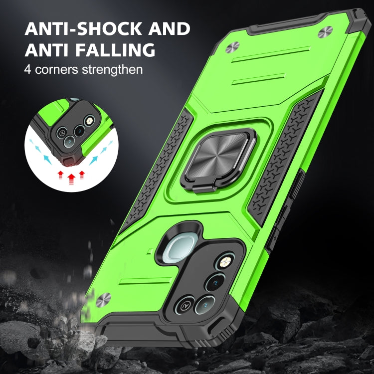 For Infinix Hot 10 Play Magnetic Armor Shockproof TPU + PC Case with Metal Ring Holder