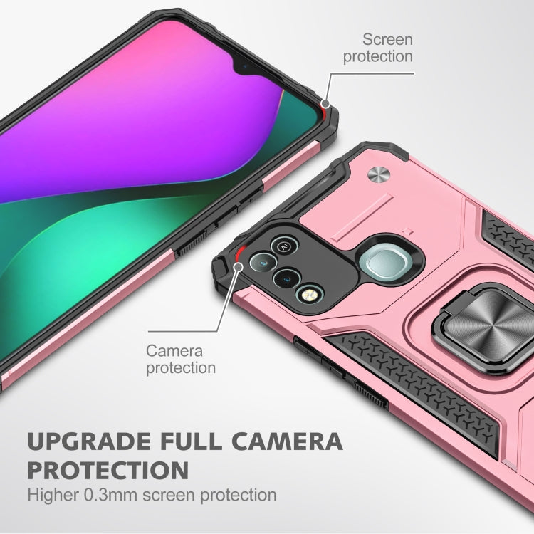 For Infinix Hot 10 Play Magnetic Armor Shockproof TPU + PC Case with Metal Ring Holder
