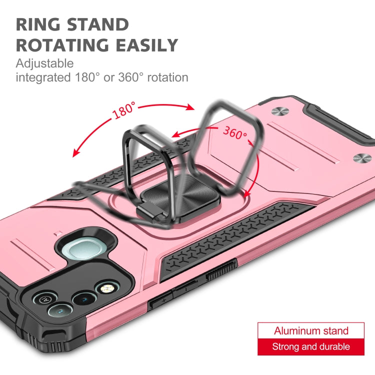 For Infinix Hot 10 Play Magnetic Armor Shockproof TPU + PC Case with Metal Ring Holder