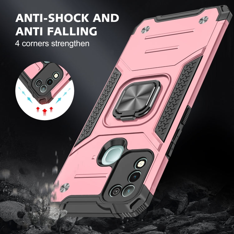 For Infinix Hot 10 Play Magnetic Armor Shockproof TPU + PC Case with Metal Ring Holder