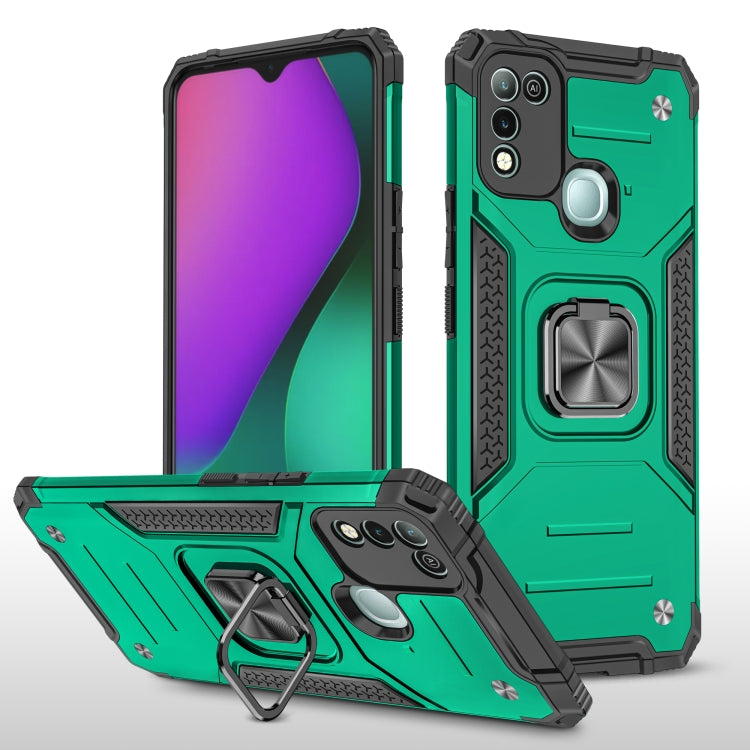 For Infinix Hot 10 Play Magnetic Armor Shockproof TPU + PC Case with Metal Ring Holder