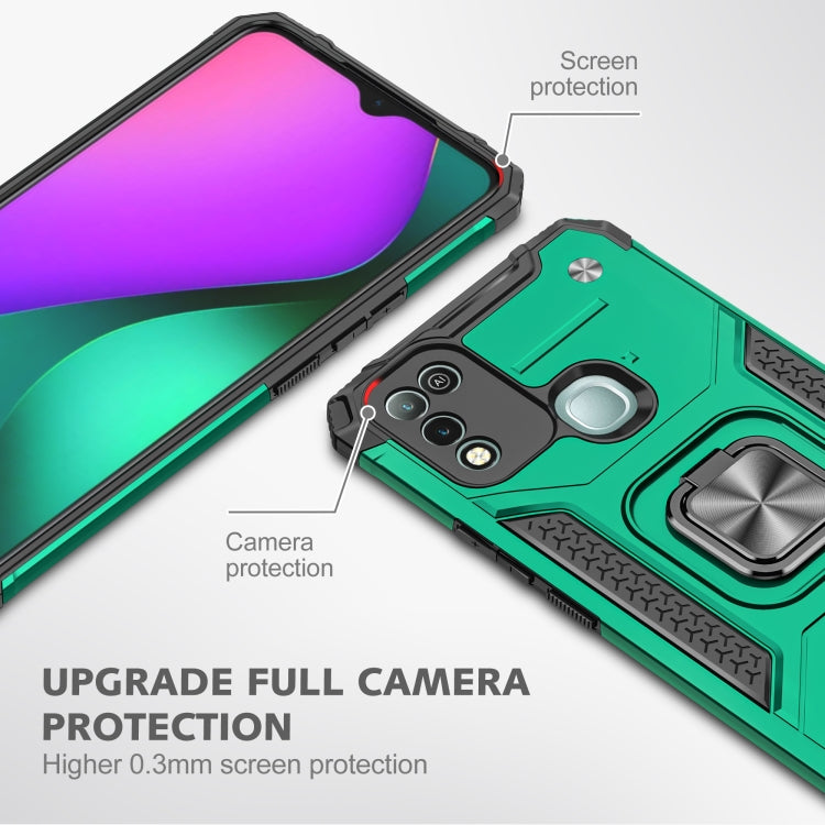 For Infinix Hot 10 Play Magnetic Armor Shockproof TPU + PC Case with Metal Ring Holder