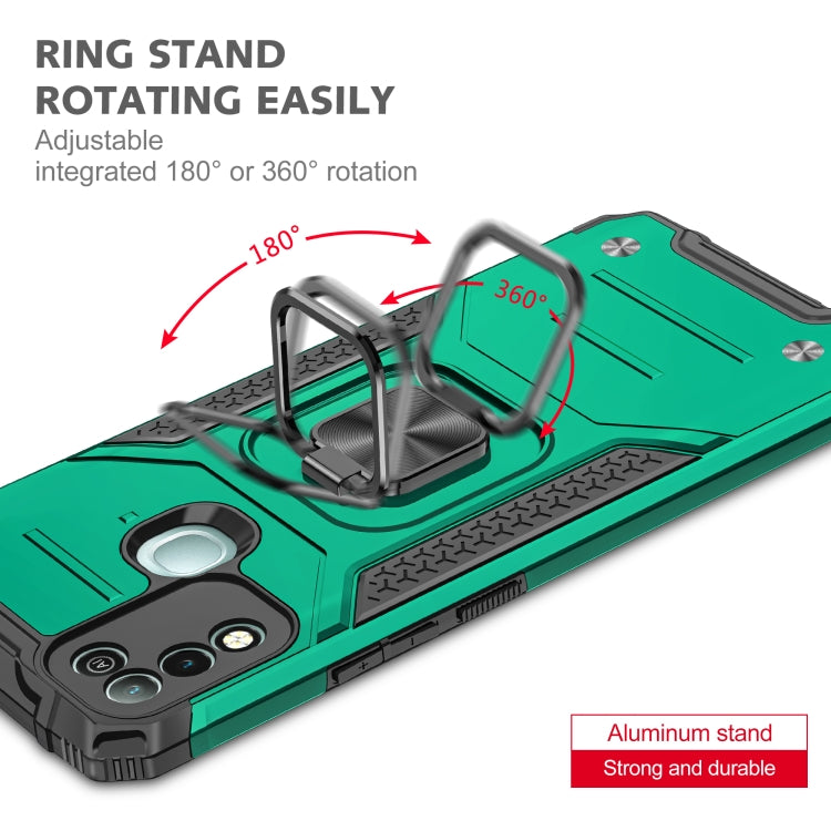 For Infinix Hot 10 Play Magnetic Armor Shockproof TPU + PC Case with Metal Ring Holder