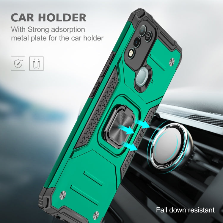 For Infinix Hot 10 Play Magnetic Armor Shockproof TPU + PC Case with Metal Ring Holder
