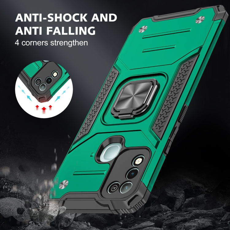 For Infinix Hot 10 Play Magnetic Armor Shockproof TPU + PC Case with Metal Ring Holder