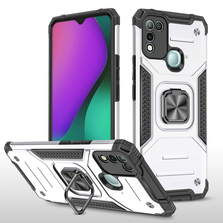 For Infinix Hot 10 Play Magnetic Armor Shockproof TPU + PC Case with Metal Ring Holder