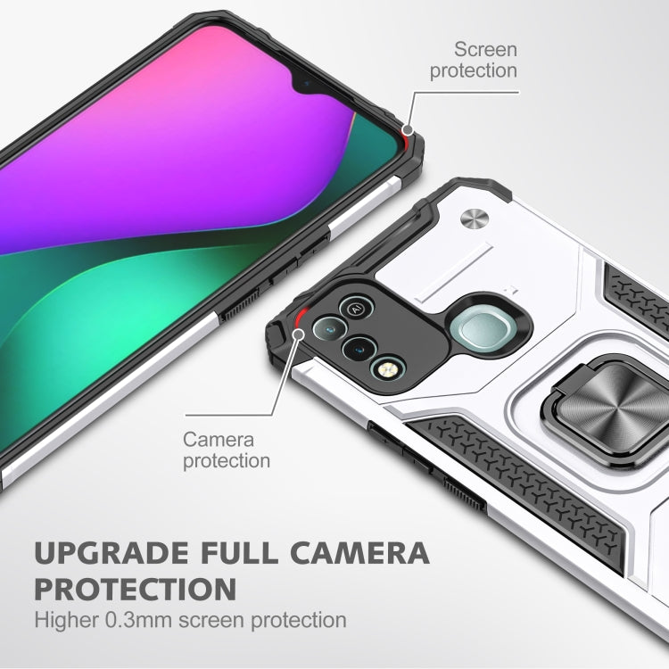 For Infinix Hot 10 Play Magnetic Armor Shockproof TPU + PC Case with Metal Ring Holder