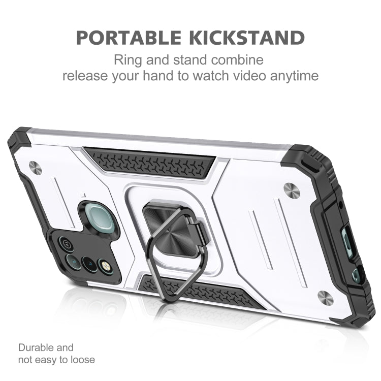 For Infinix Hot 10 Play Magnetic Armor Shockproof TPU + PC Case with Metal Ring Holder