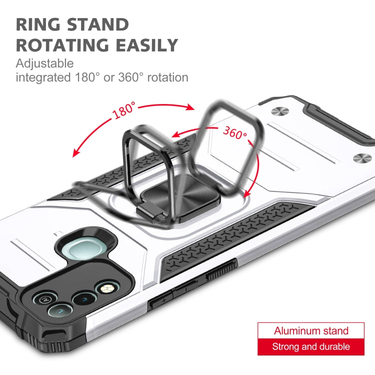 For Infinix Hot 10 Play Magnetic Armor Shockproof TPU + PC Case with Metal Ring Holder