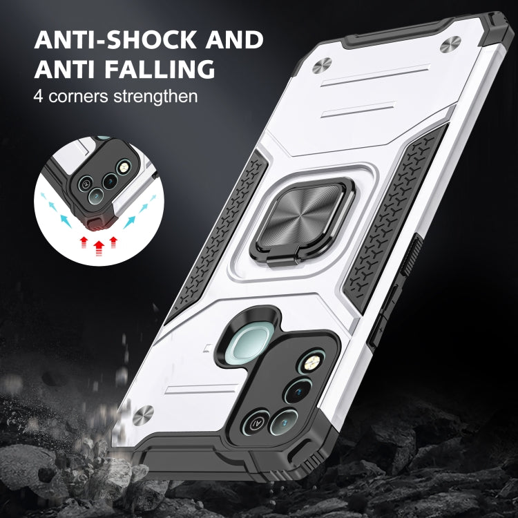 For Infinix Hot 10 Play Magnetic Armor Shockproof TPU + PC Case with Metal Ring Holder