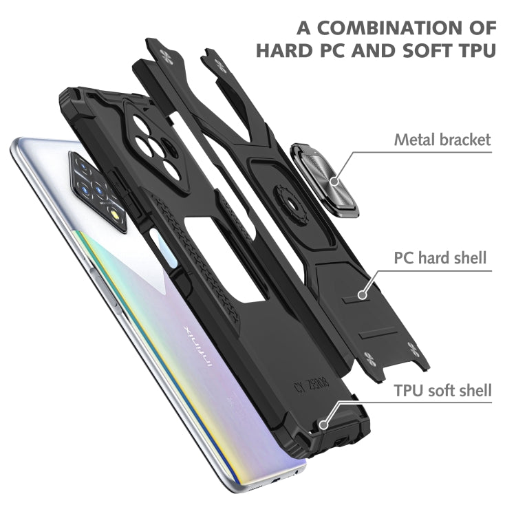 For Infinix Zero 8 Magnetic Armor Shockproof TPU + PC Case with Metal Ring Holder