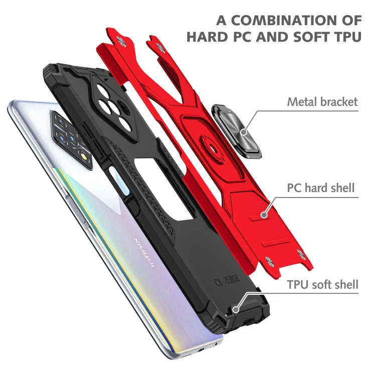 For Infinix Zero 8 Magnetic Armor Shockproof TPU + PC Case with Metal Ring Holder